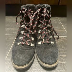 SAM EDELMAN Women's Black Suede Leather Combat Boots Size 7